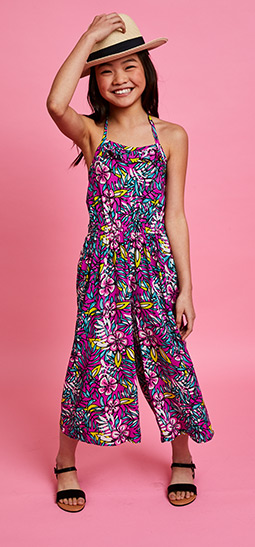 Hibiscus Jumpsuit Hat Outfit