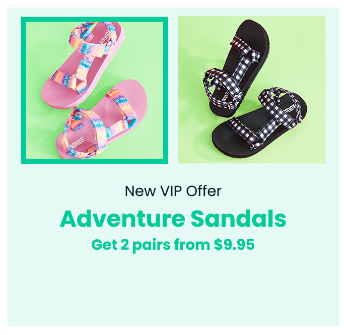 Adventure Sandals: Get 2 pairs from $9.95