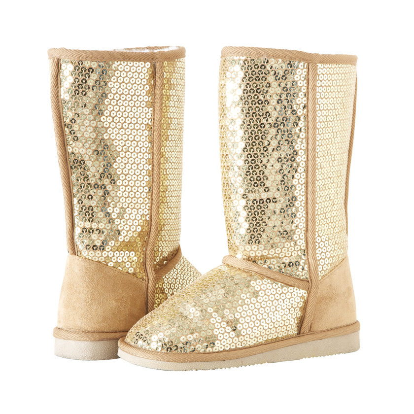 girls gold glitter boots