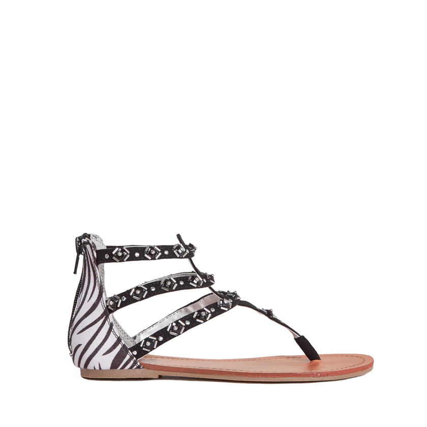 zebra gladiator sandals