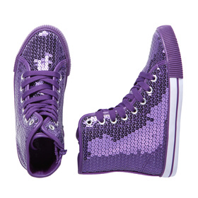 purple sequin sneakers