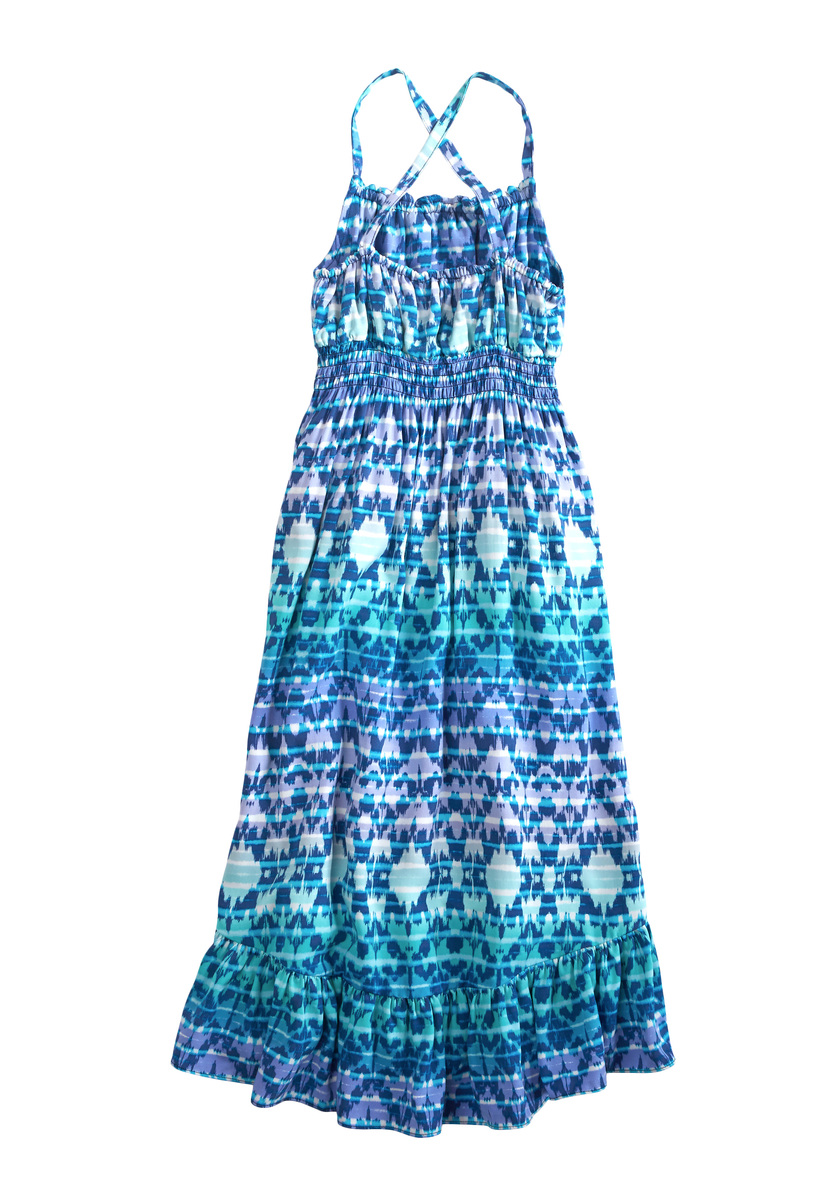 Blue Ikat Maxi Dress - FabKids