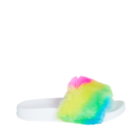 rainbow fur slide fabkids