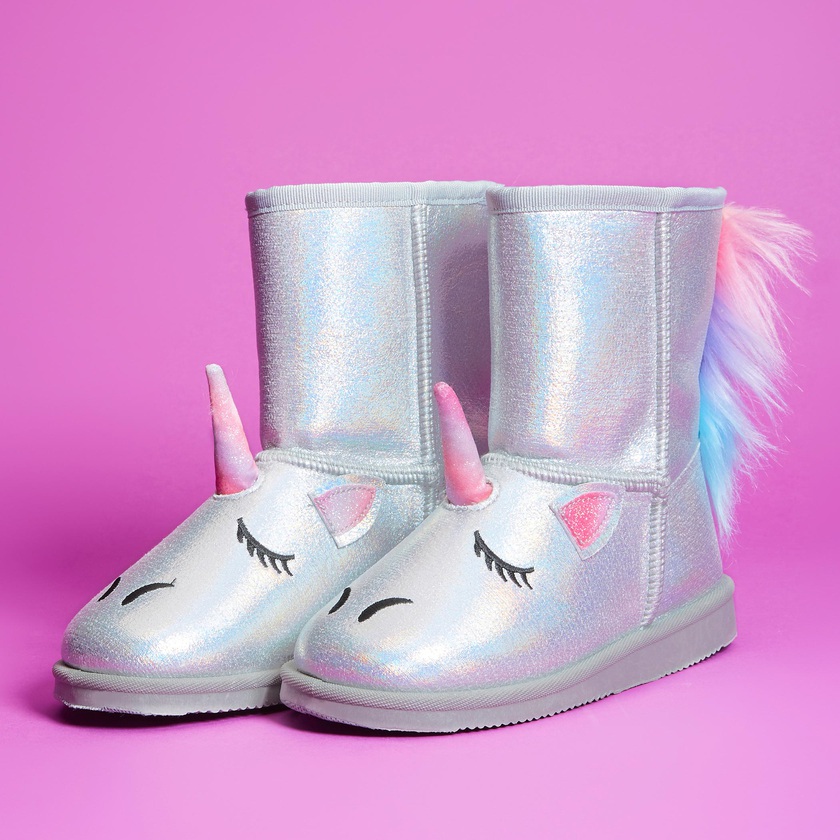 unicorn fuzzy boots