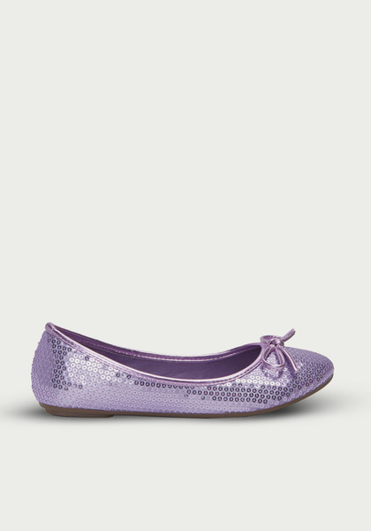 Purple Sequin Flat - FabKids