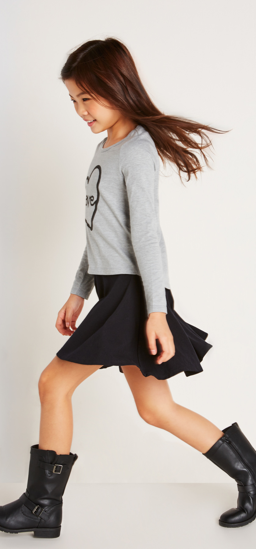 Love Graphic Skirt Outfit - FabKids