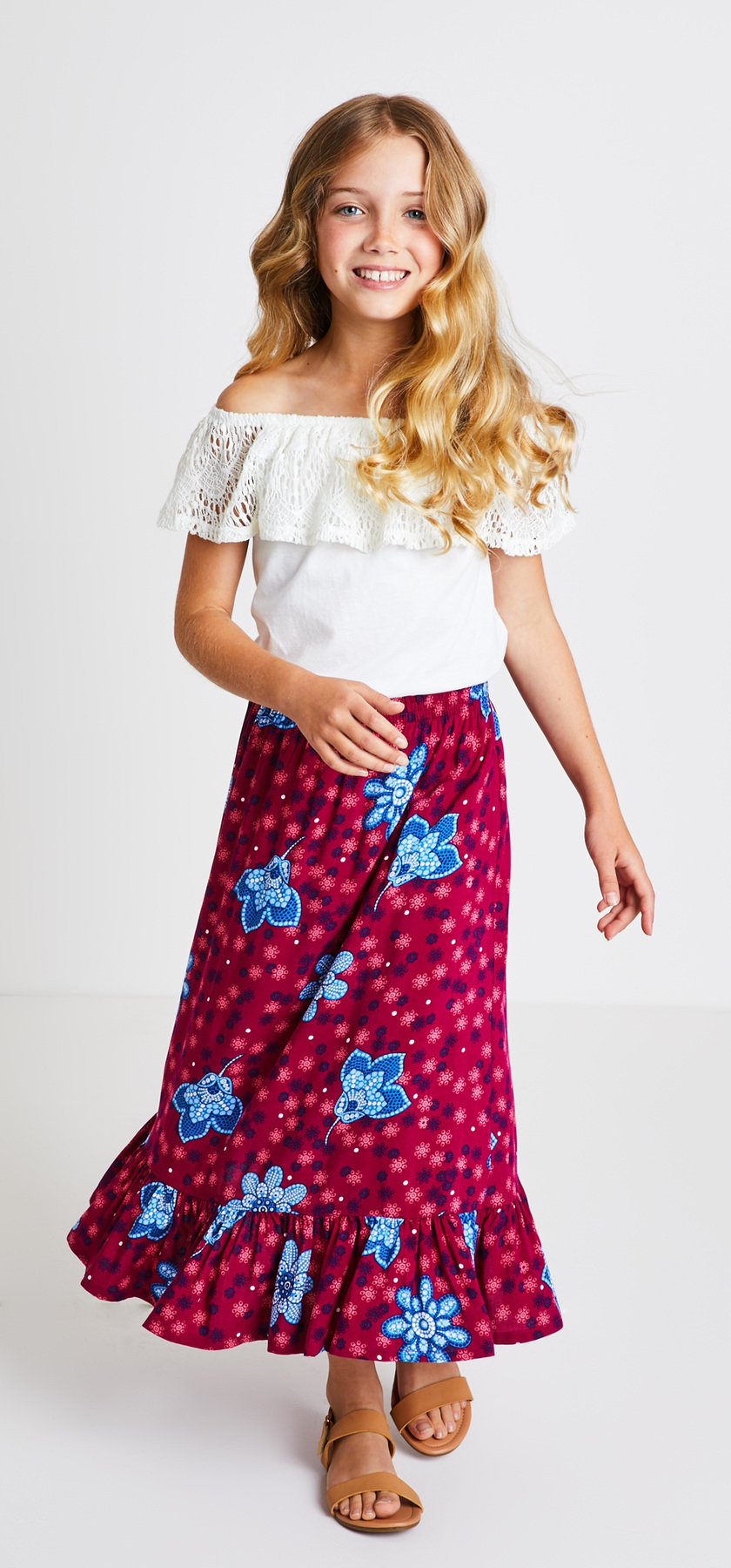 lace top with maxi skirt
