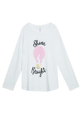 FabKids Tops & Tees Shine Bright Long Sleeve Tee Girls White Size XXL