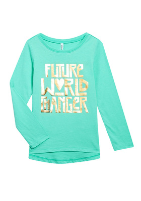 FabKids Tops & Tees World Changer Long Sleeve Tee Girls Teal Size XXL