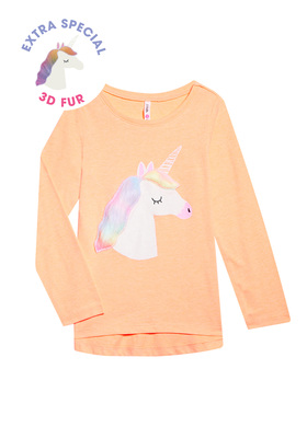 FabKids Tops & Tees Unicorn Long Sleeve Tee Girls Peach Size XXL